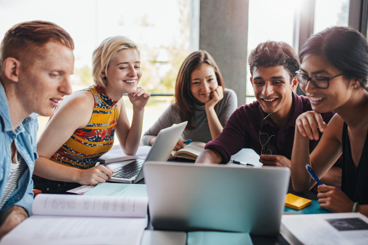 University students studying
